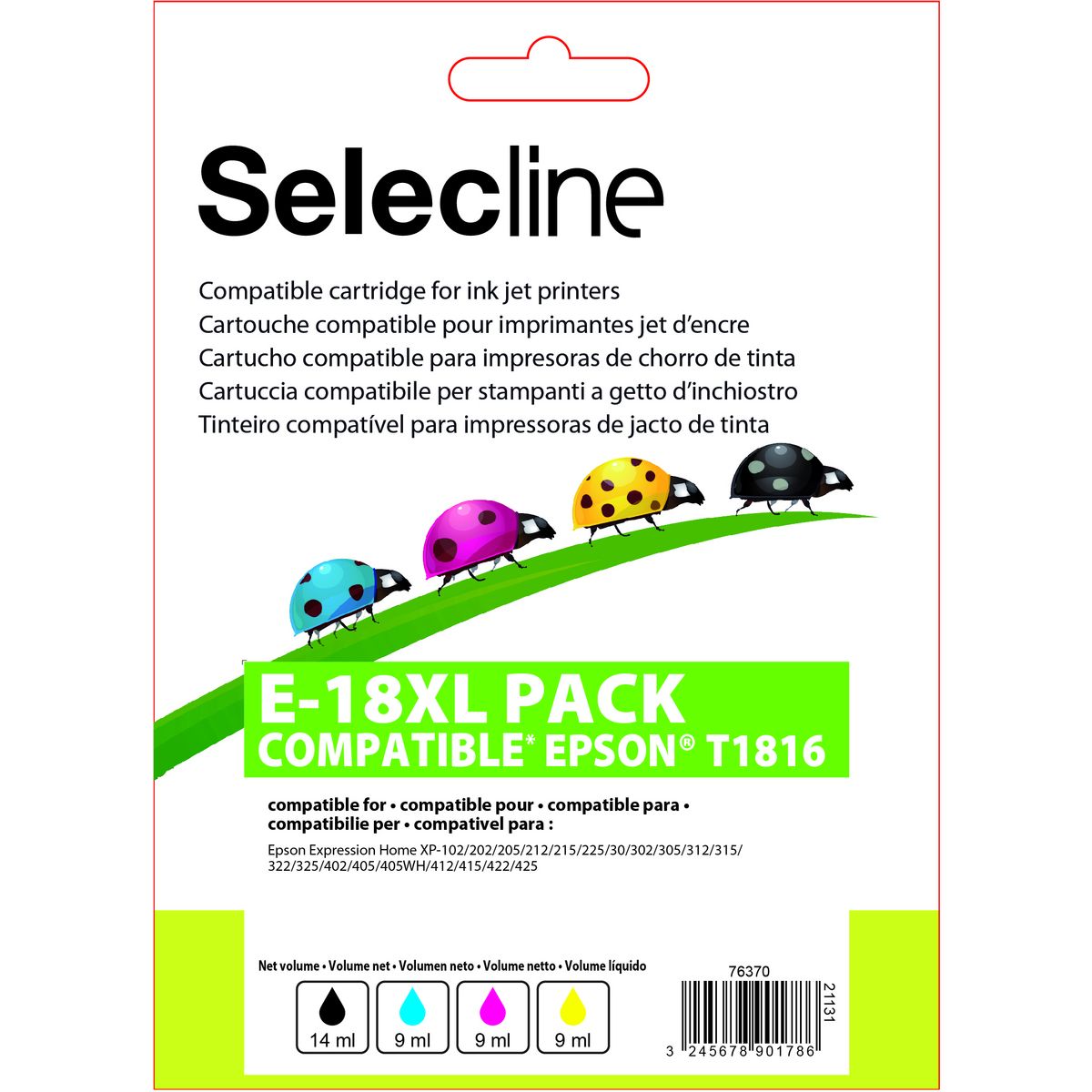 SELECLINE Cartouche 4 Couleurs E-18 XL PACK