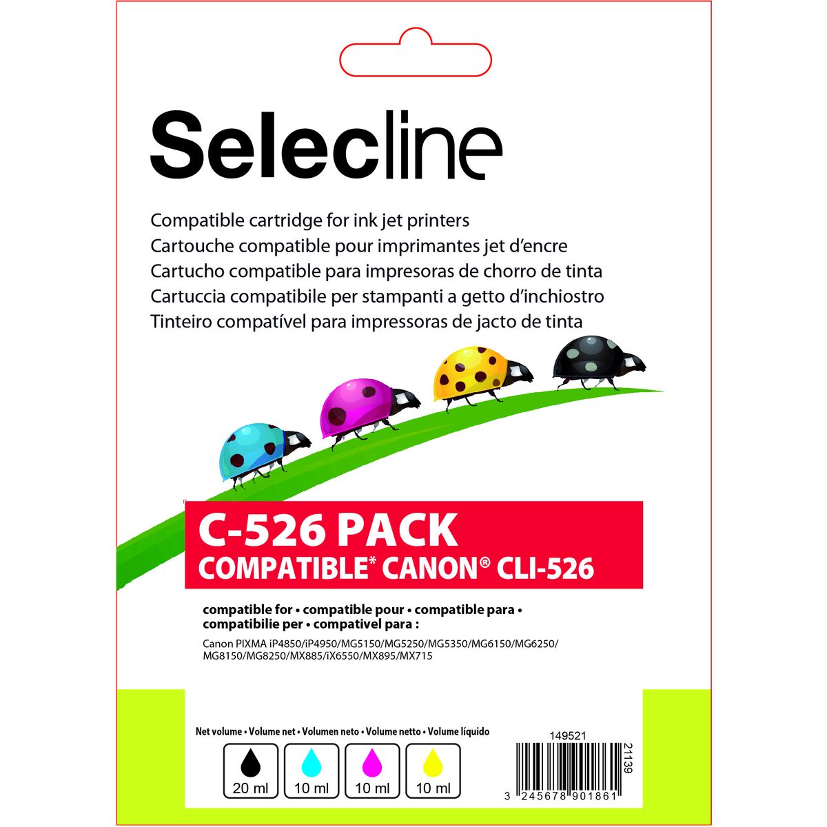 SELECLINE Cartouche 4 Couleurs C-526 PACK