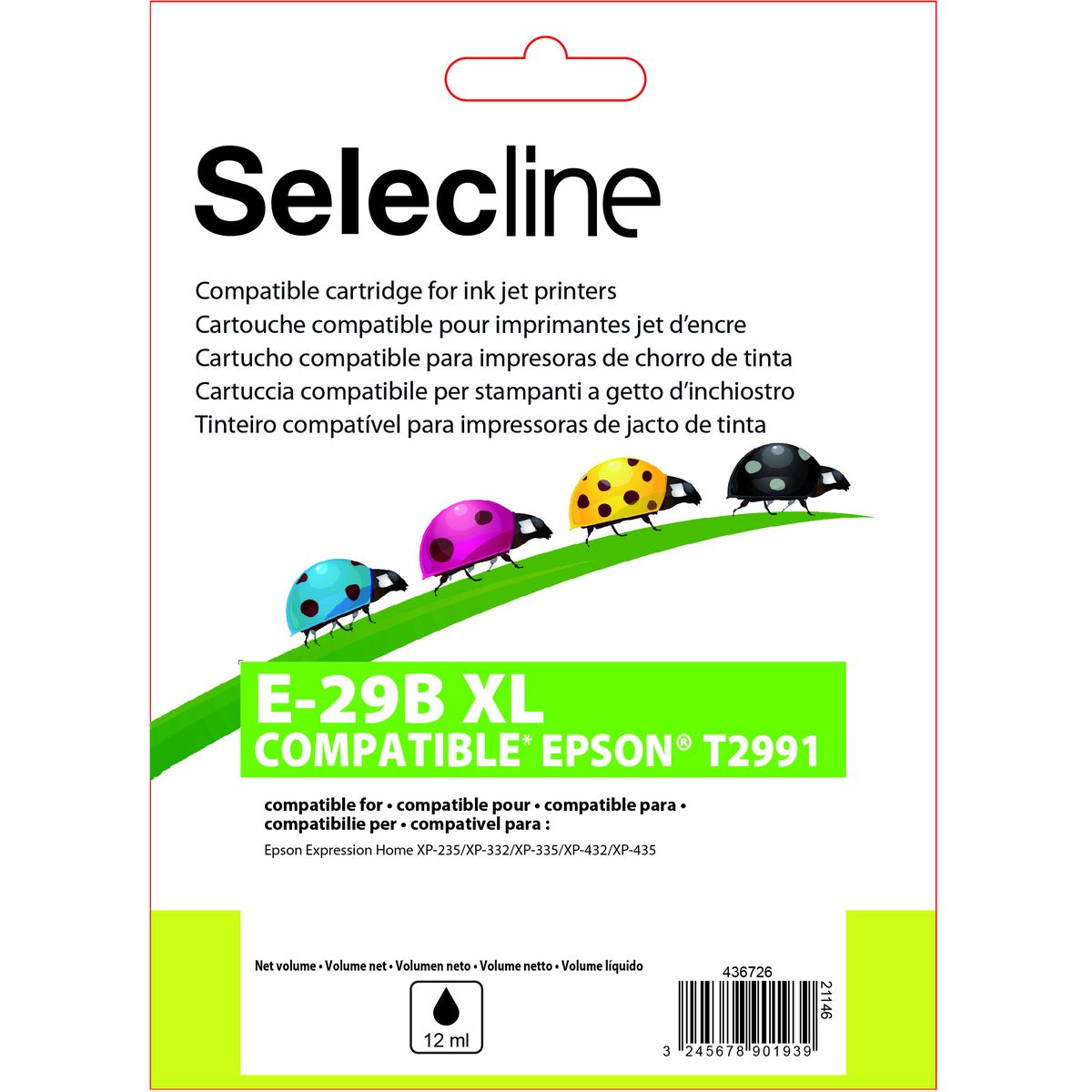 SELECLINE Cartouche Noir E-2991 XL