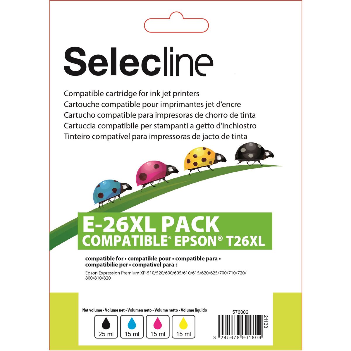 SELECLINE Cartouche 4 Couleurs E-26 XL PACK