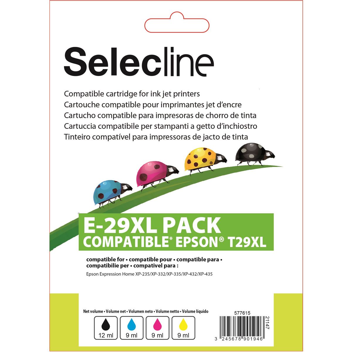 SELECLINE Cartouche 4 Couleurs E-29 XL PACK