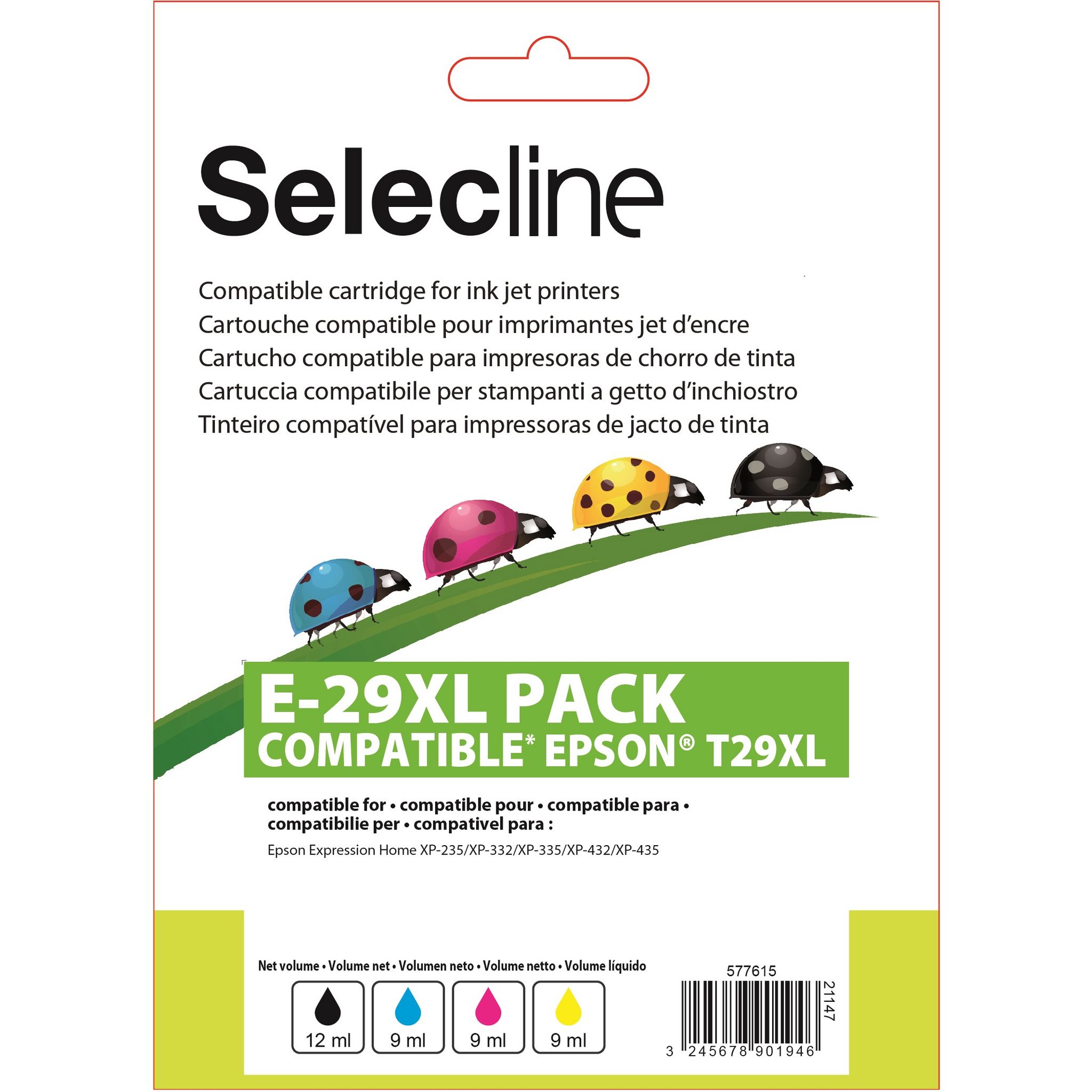 Cartouche EPSON T2996 XL x 18 compatibles « Fraise » 4 couleurs XL