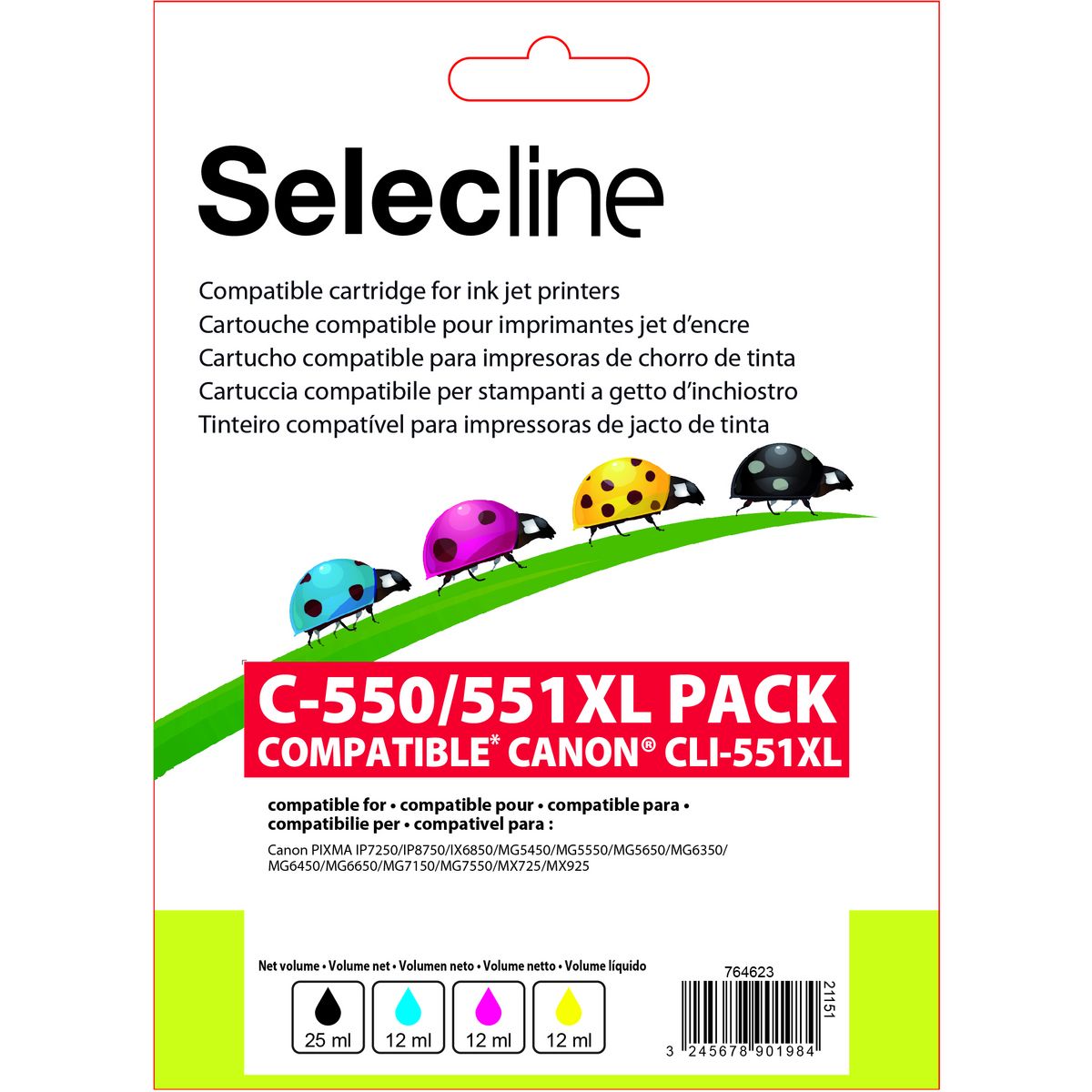 SELECLINE Cartouche 4 Couleurs C-551 PACK