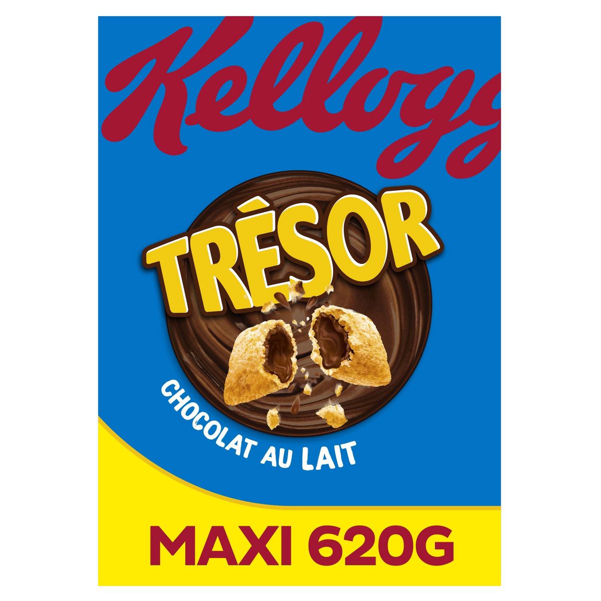 KELLOGG'S Trésor Céréales fourrées chocolat au lait 620g pas cher 