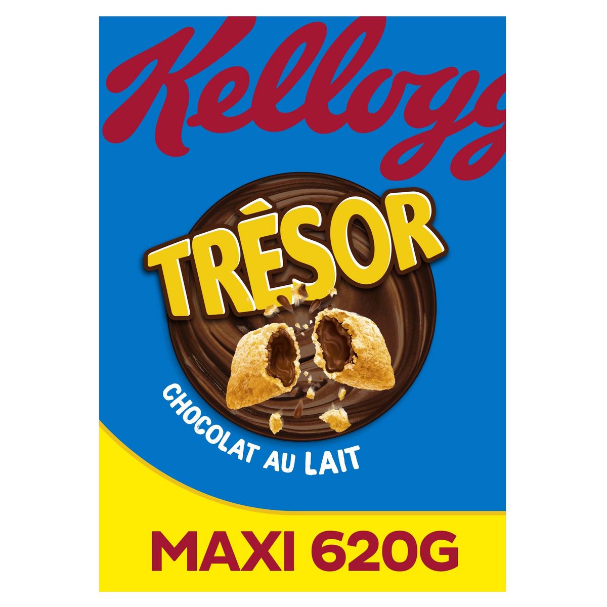 KELLOGG'S Trésor Céréales fourrées chocolat au lait 620g pas cher