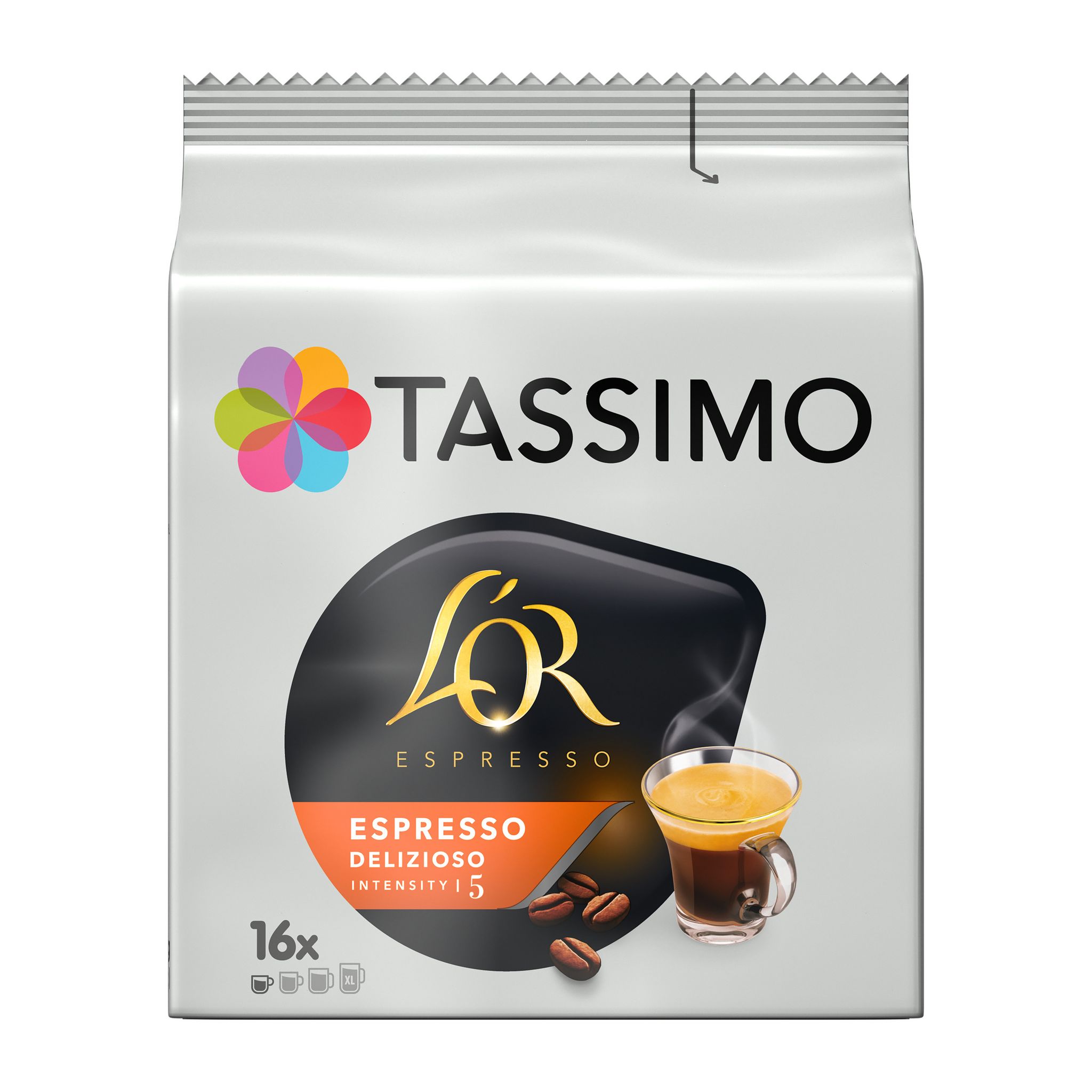 Café dosettes café long classique L'OR TASSIMO : le paquet de 16