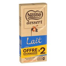 NESTLE DESSERT Tablette de chocolat au lait pâtissier 2x170g