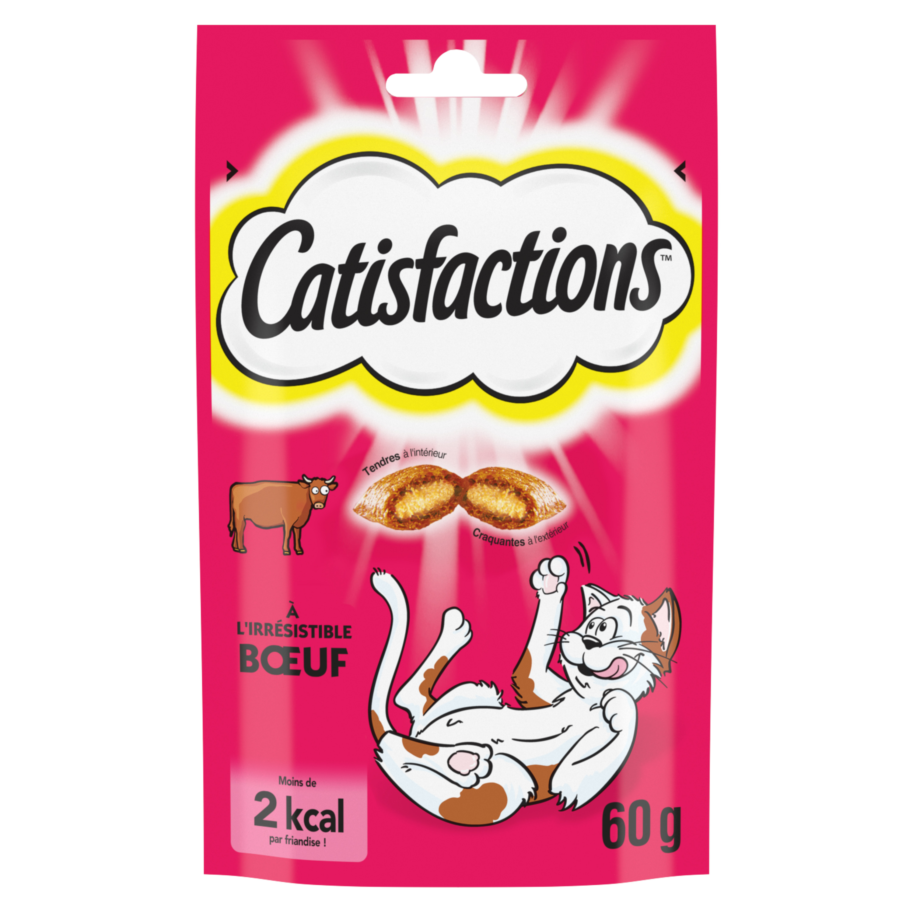 CATISFACTIONS Friandises au boeuf pour chat 60g pas cher 