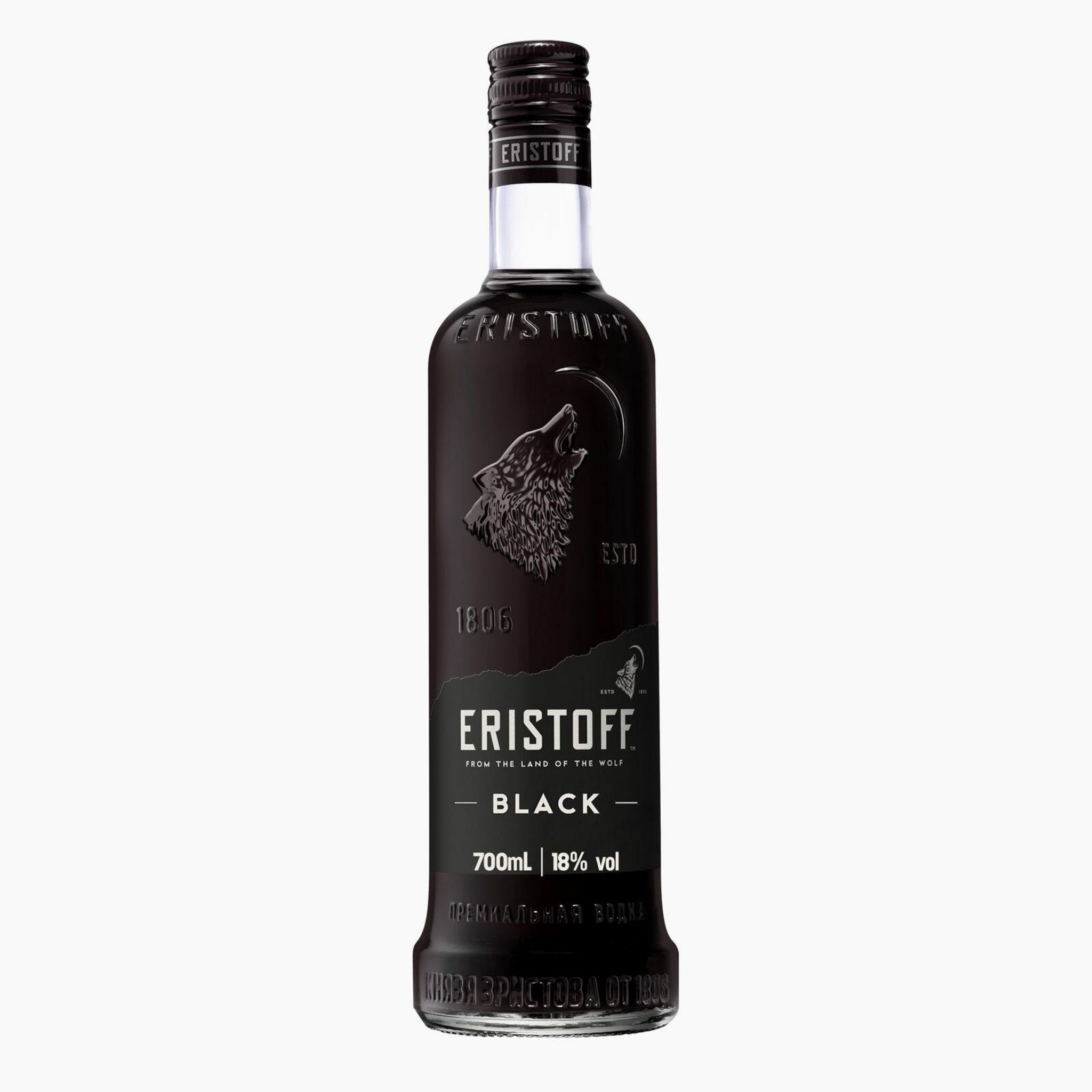 ERISTOFF Liqueur à base de vodka Russe Black 18% 70cl pas cher 