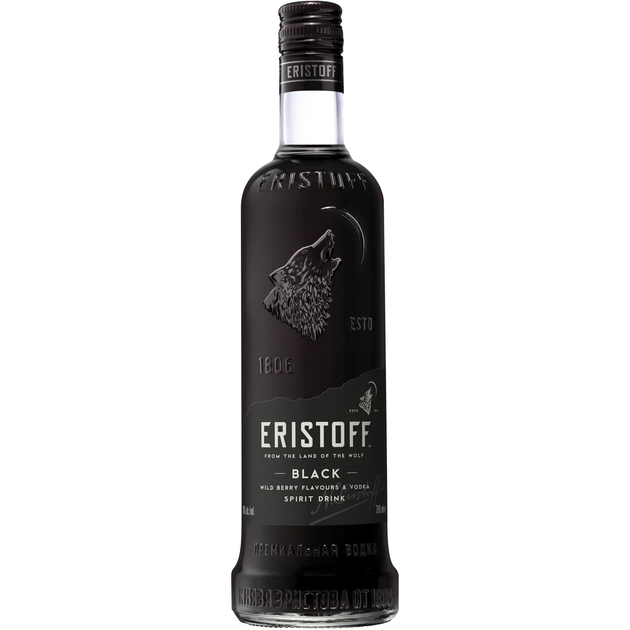 ERISTOFF Liqueur à base de vodka Russe Black 18% 70cl pas cher 
