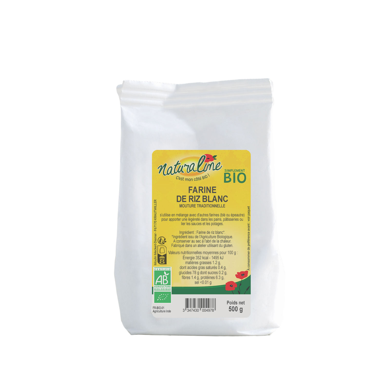 Farine de riz blanc bio CARREFOUR BIO