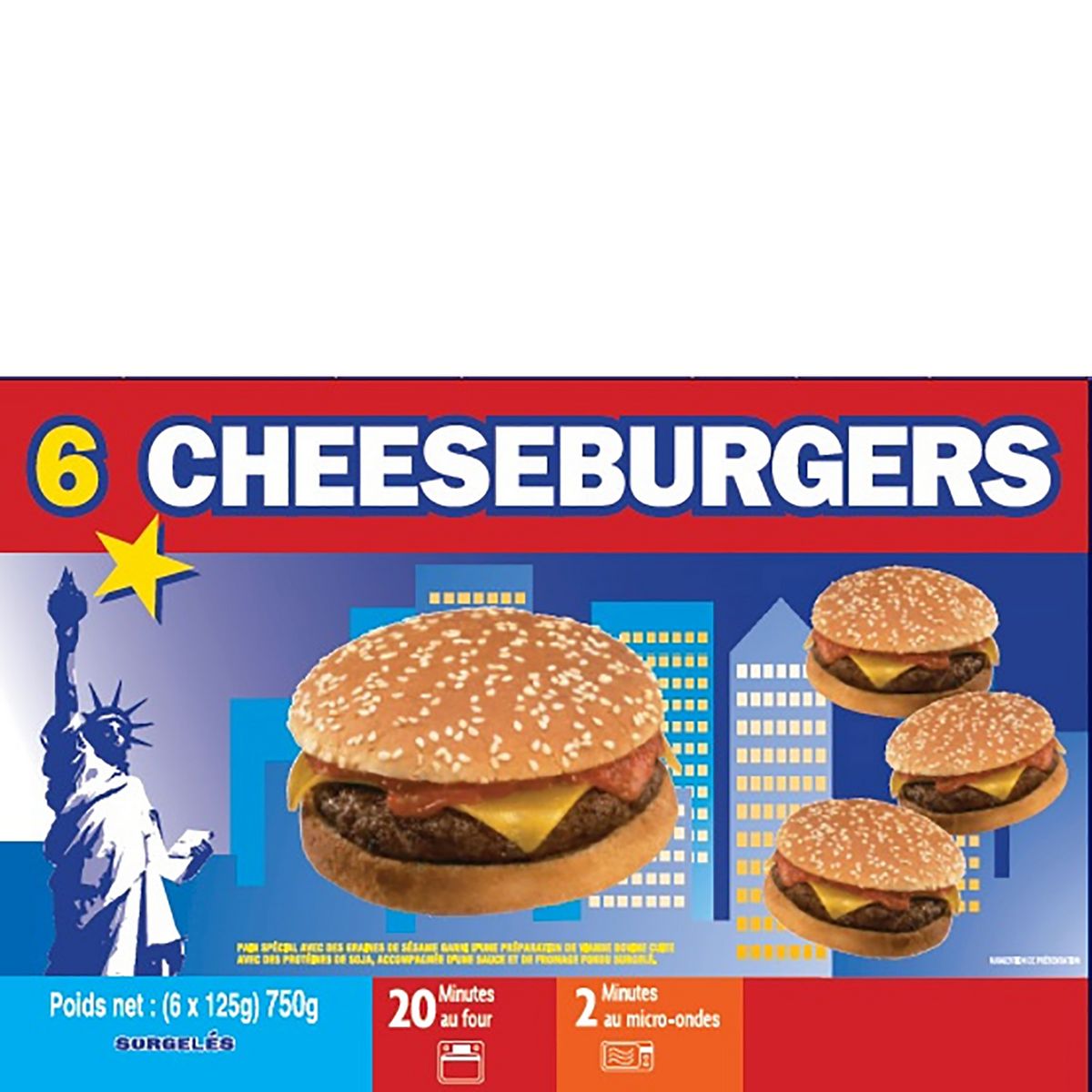 Cheeseburger 6 pièces 750g