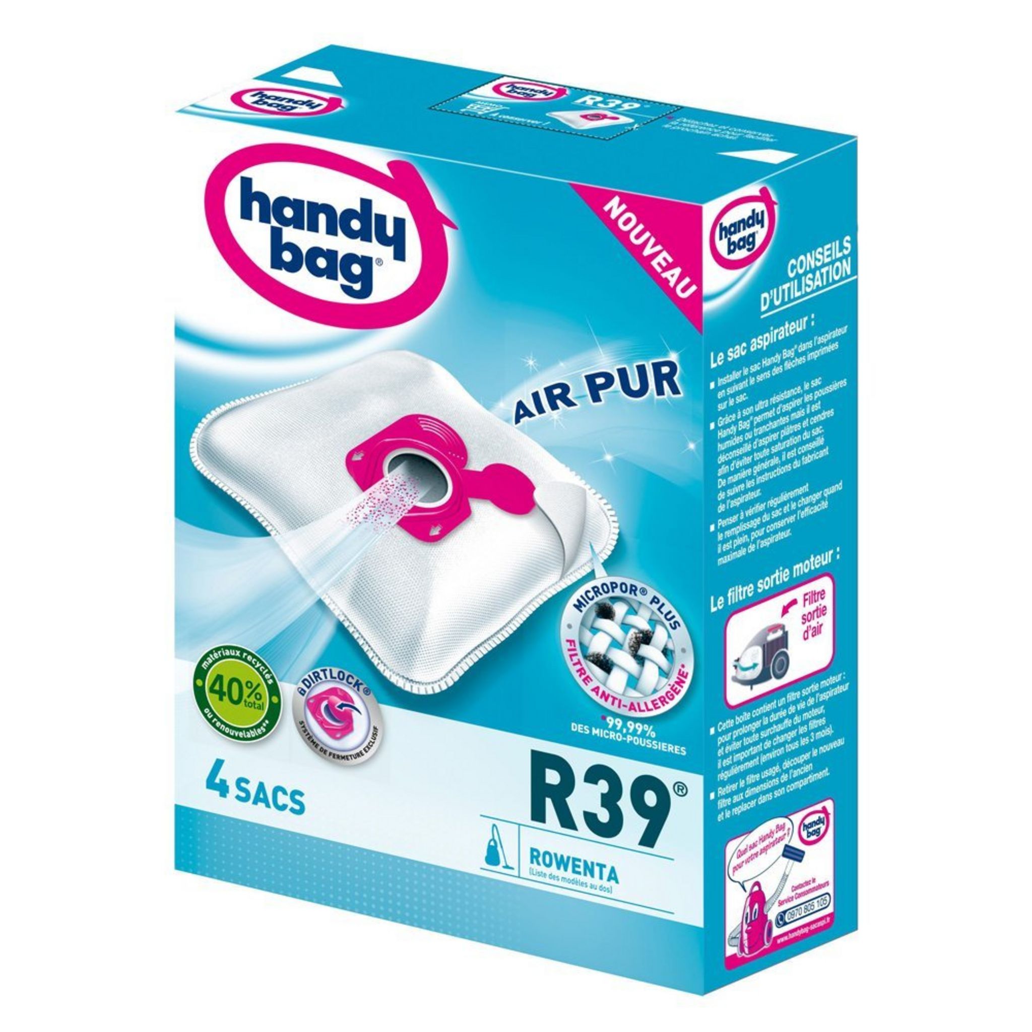 HANDY BAG Sac aspirateur R39 pas cher Auchan.fr