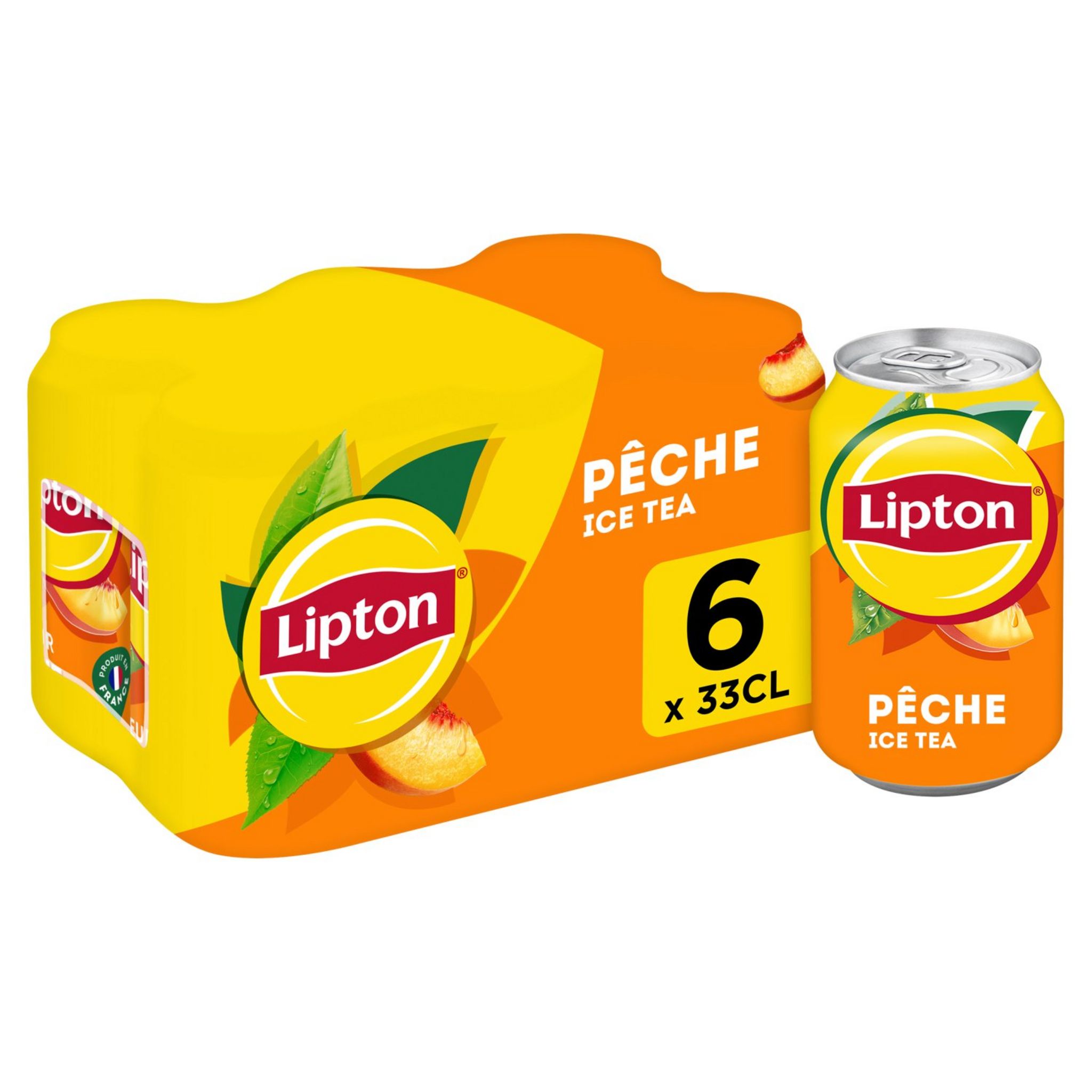 LIPTON Boisson Ice tea à base de thé saveur pêche boîtes 6x33cl pas cher 