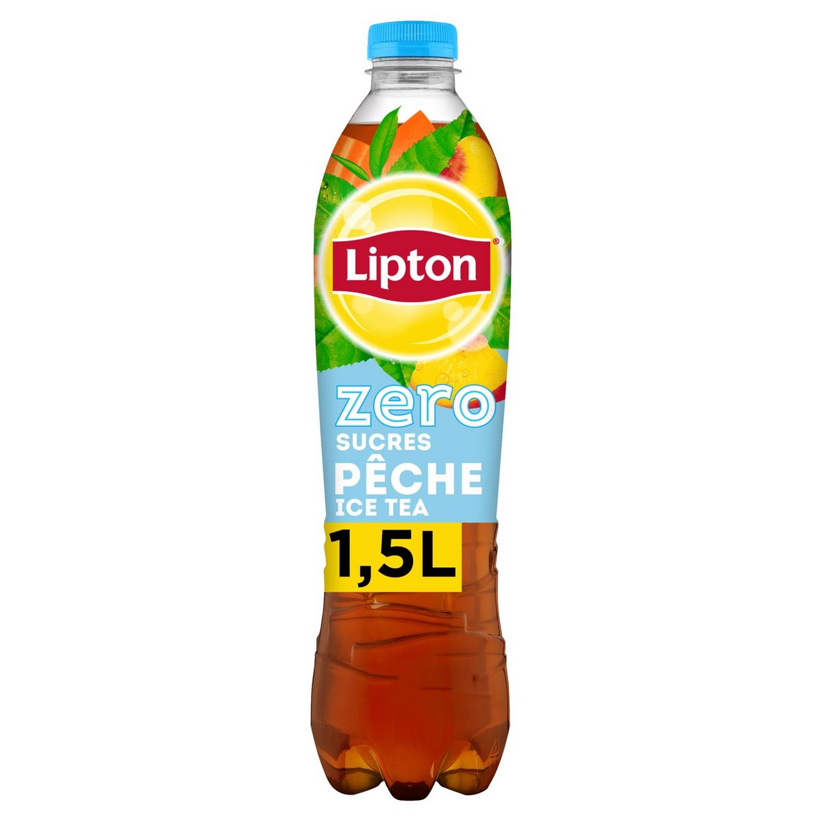 LIPTON Boisson Ice tea à base de thé zéro sucre saveur pêche 1,5l