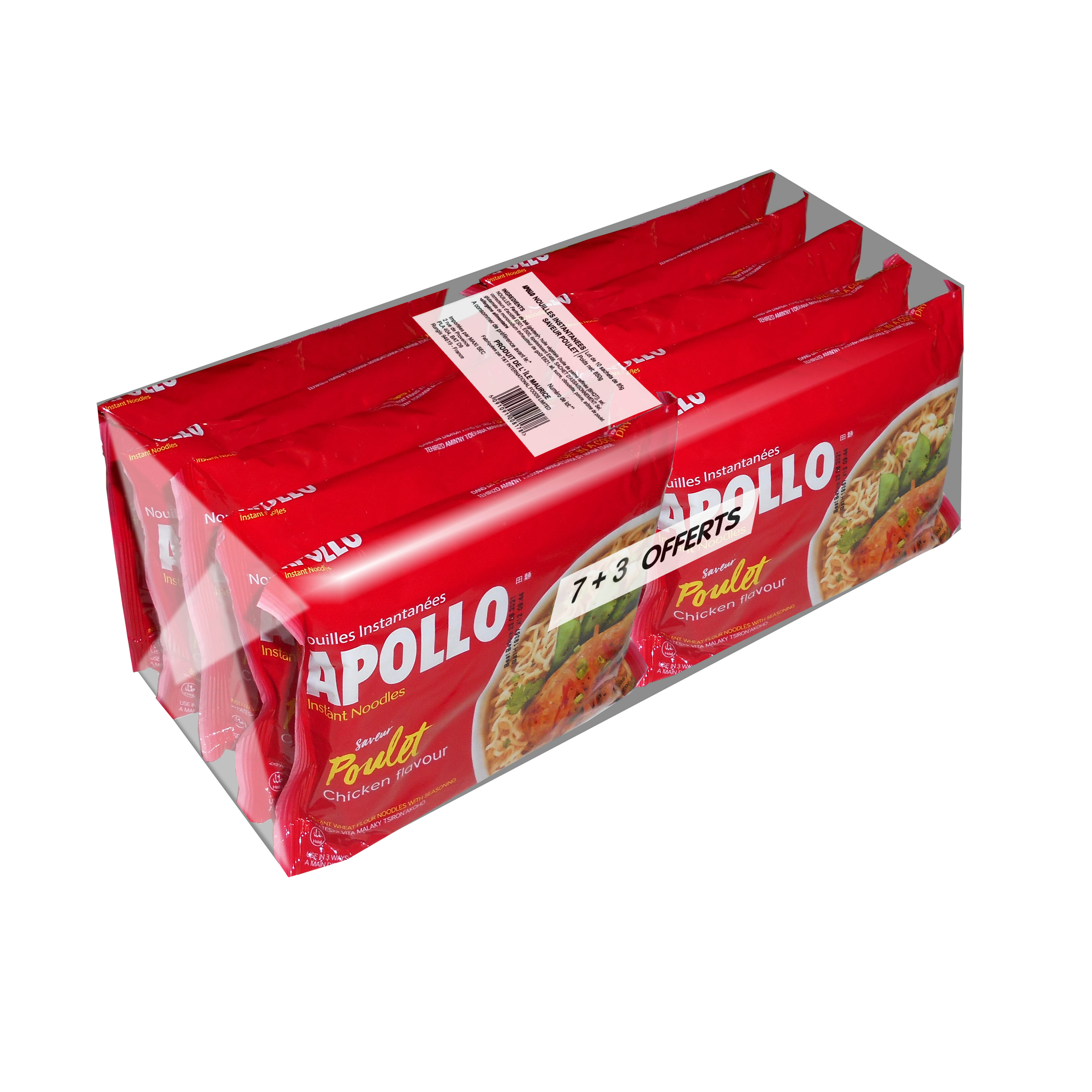 Nouille apollo poulet 85 g - lot promo 4+1 - ile maurice (Apollo)