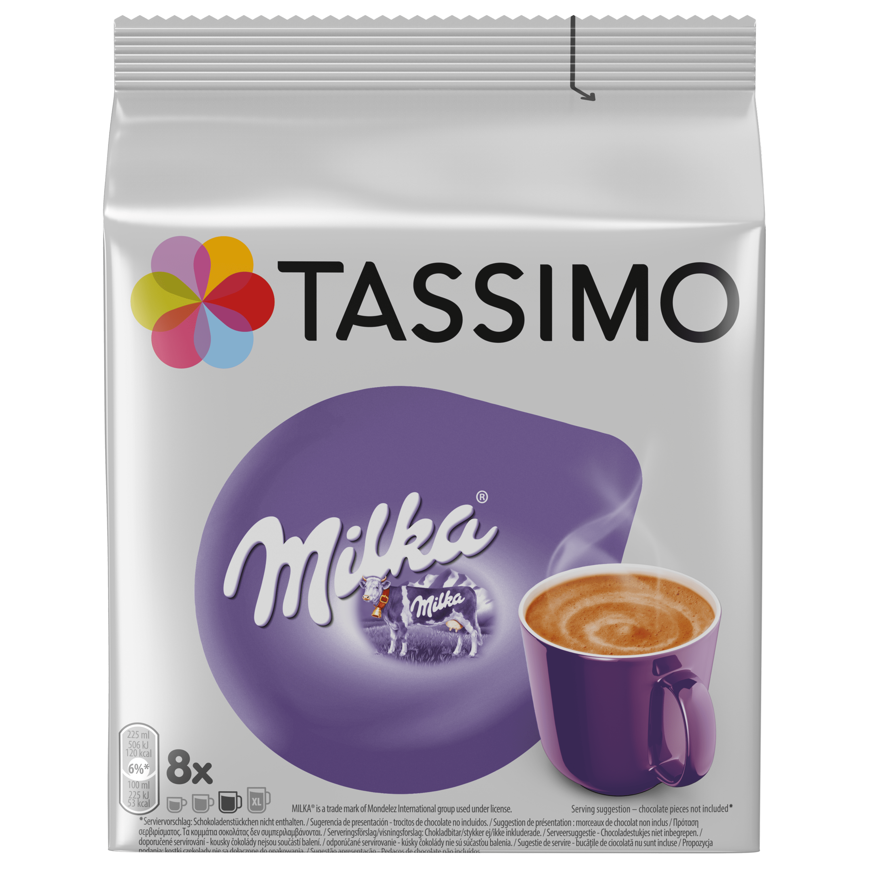 TASSIMO Dosettes de chocolat Milka 8 dosettes 240g pas cher 