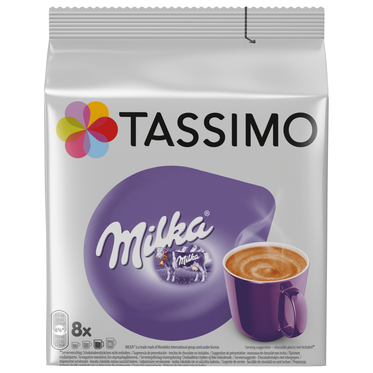 TASSIMO Dosettes de chocolat Milka 8 dosettes 240g pas cher 