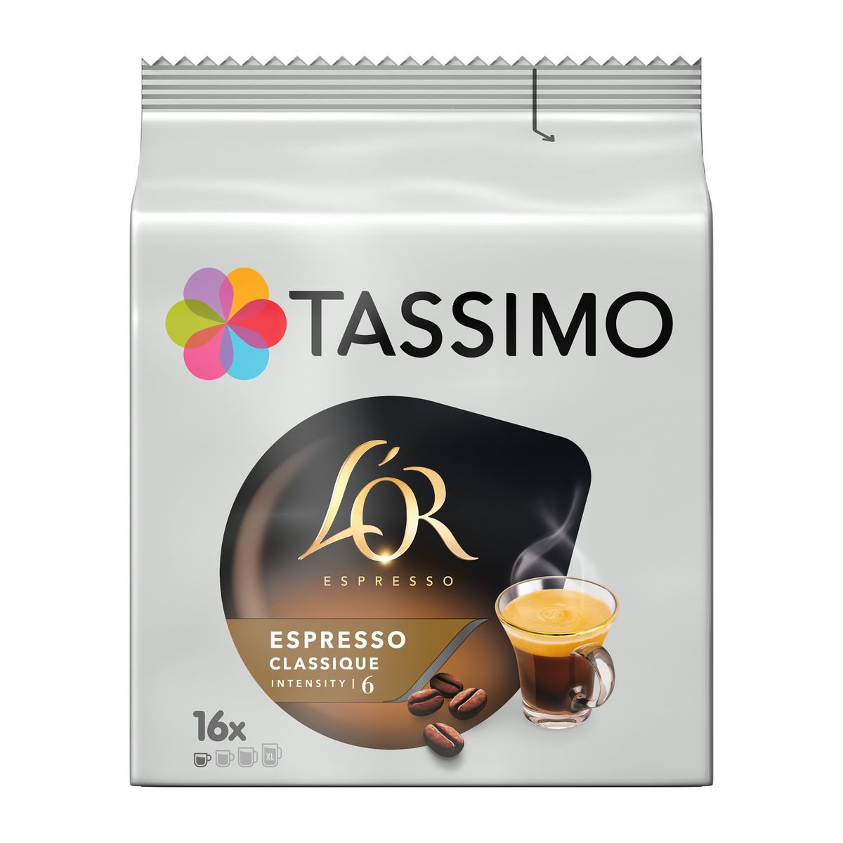 TASSIMO Dosettes de café L'Or XL classique 16 dosettes 136g pas cher 