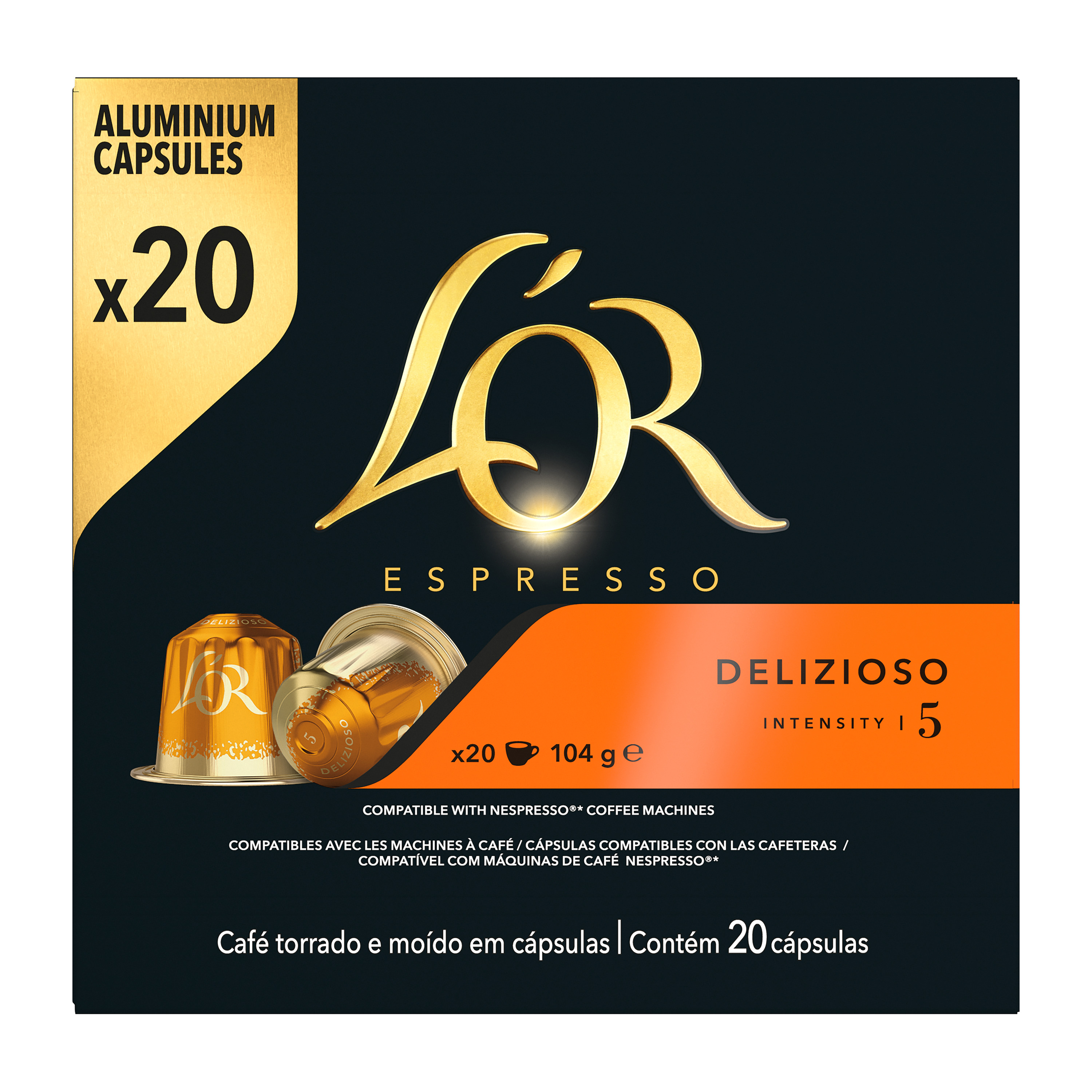 L'OR ESPRESSO Capsules de café decaffeinato intensité 6 compatibles  Nespresso 20 capsules 104g pas cher 