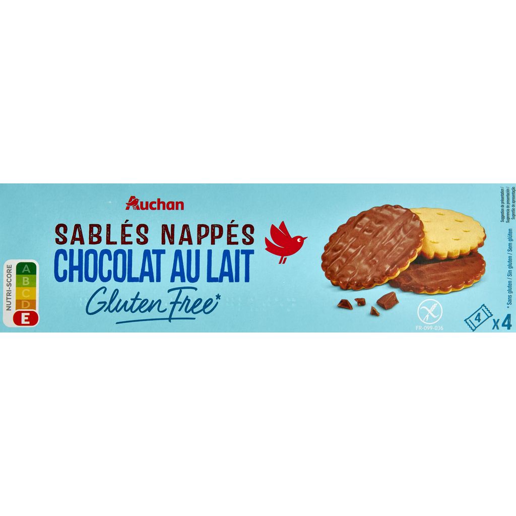 AUCHAN MIEUX VIVRE Cookies éclats de chocolat sans gluten 8 cookies 150g  pas cher 