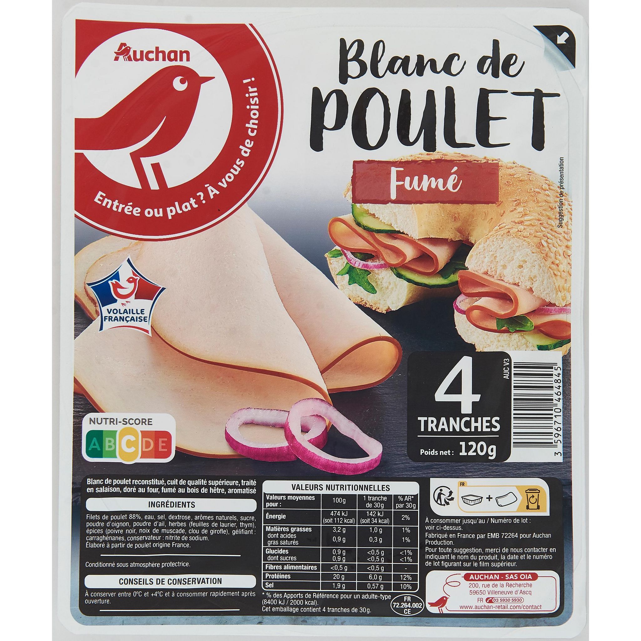 Filet de poulet fumé