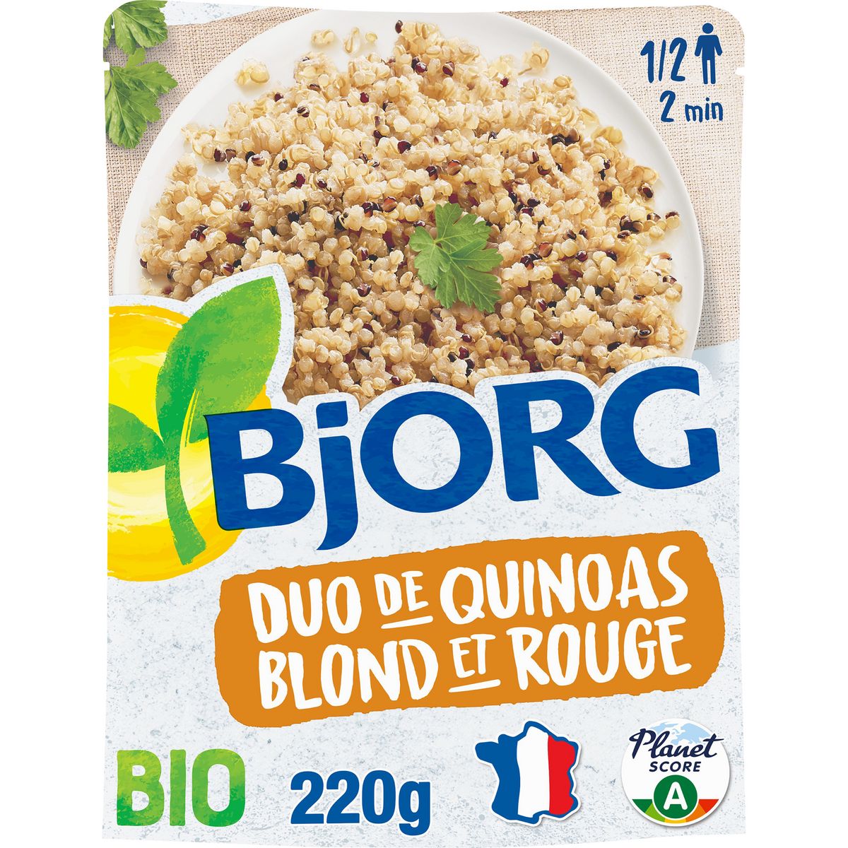 BJORG Duo de quinoa blond et rouge bio sachet express 1-2 personnes 220g