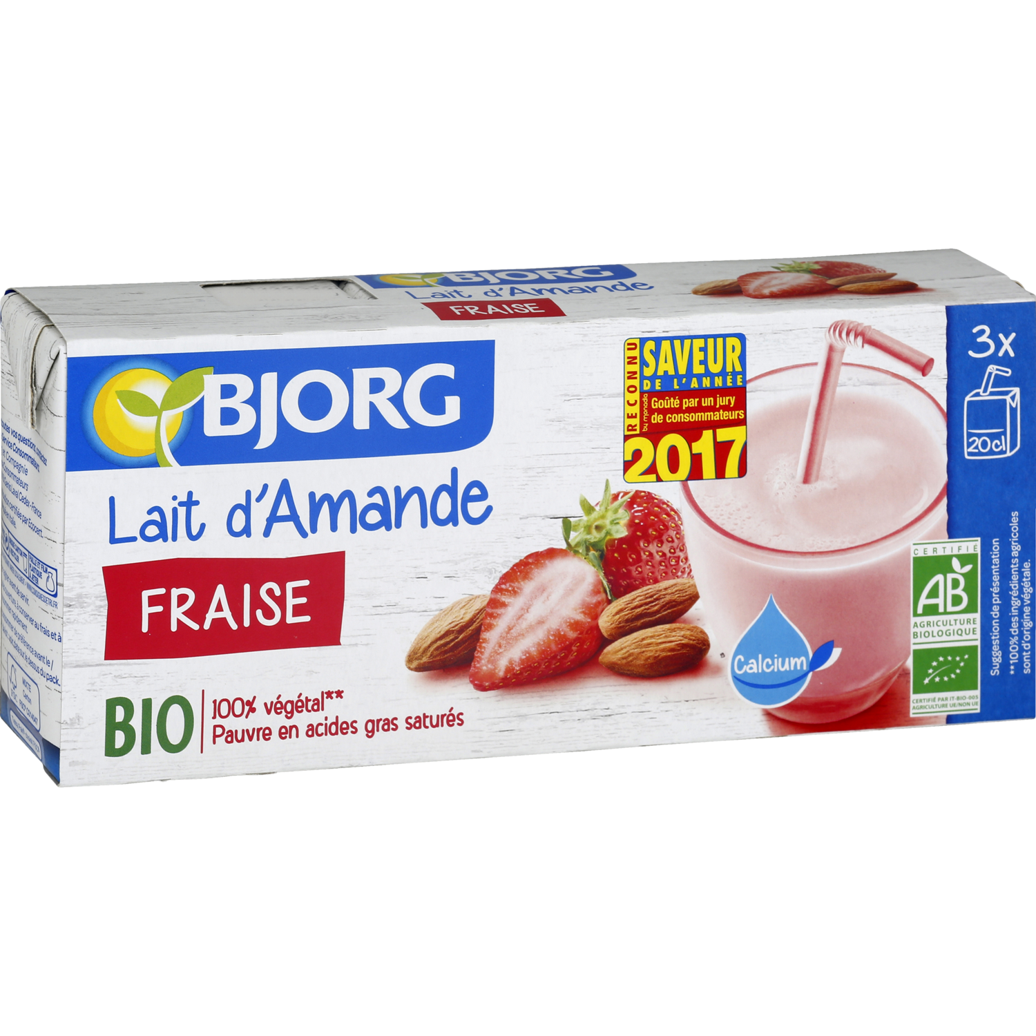 BJORG - Lait d'Amande Chocolat - Lait Végétal Bio - Pauvre en Acides Gras  Saturés - Lot de 6 Briques de 1 Litre : : Epicerie