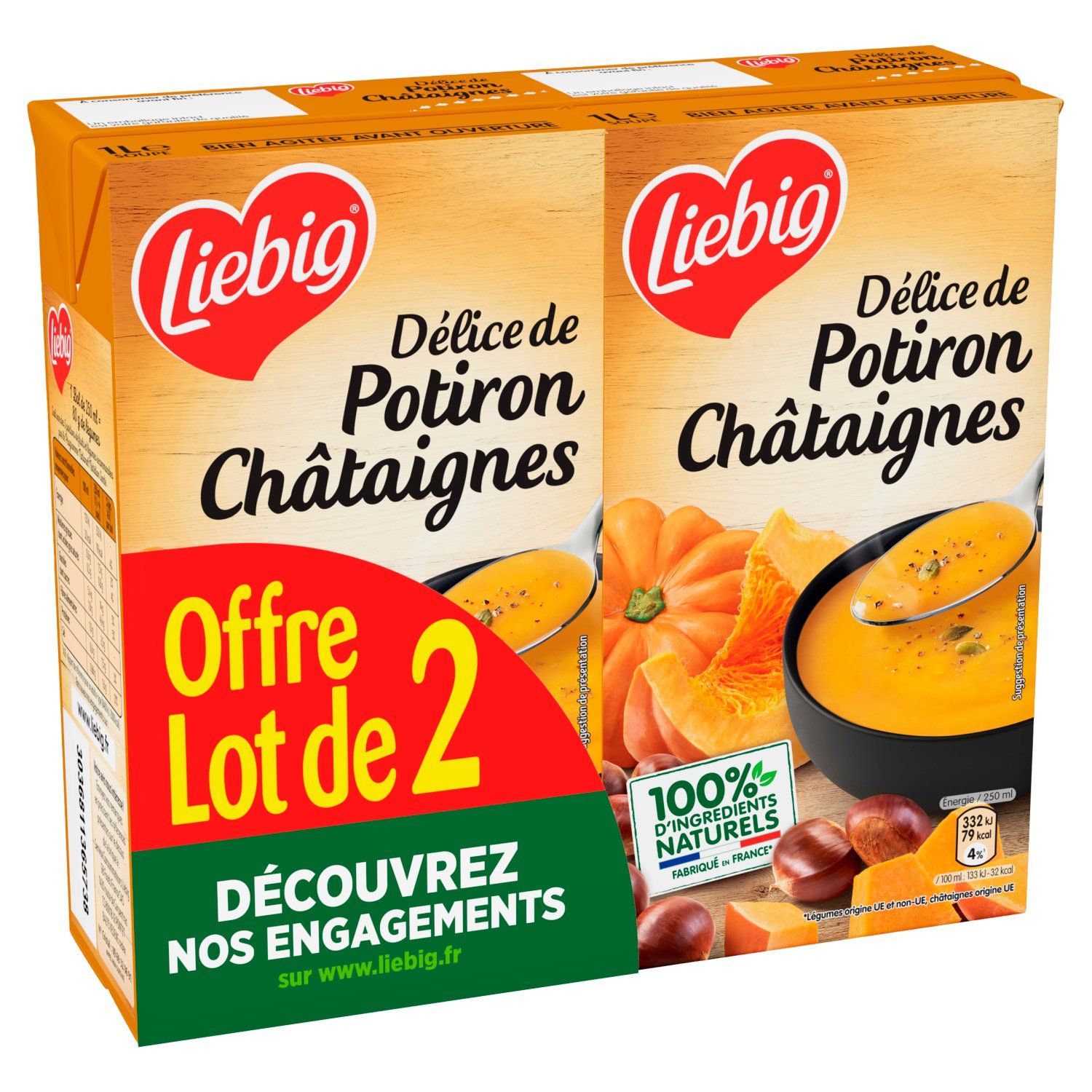 Liebig Soupe de potiron et de châtaigne 2x30cl