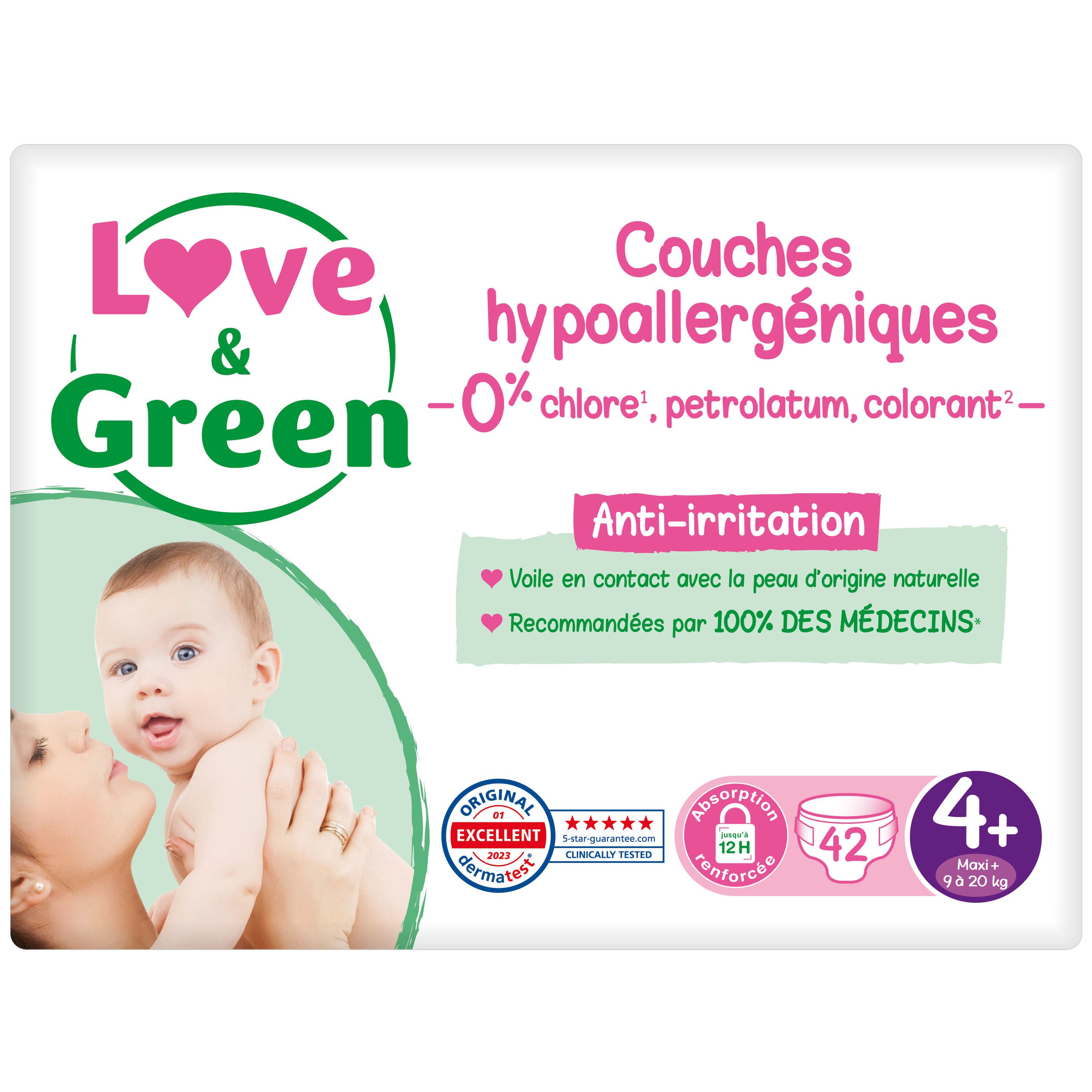 Love And Green Lingettes écologiques à la Fleur d'Oranger - Toilette bébé