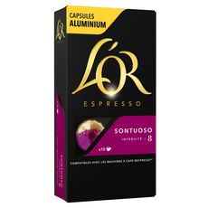 L'OR ESPRESSO Café sontuoso n°8 en capsule aluminium pour Nespresso 10 capsules 52g