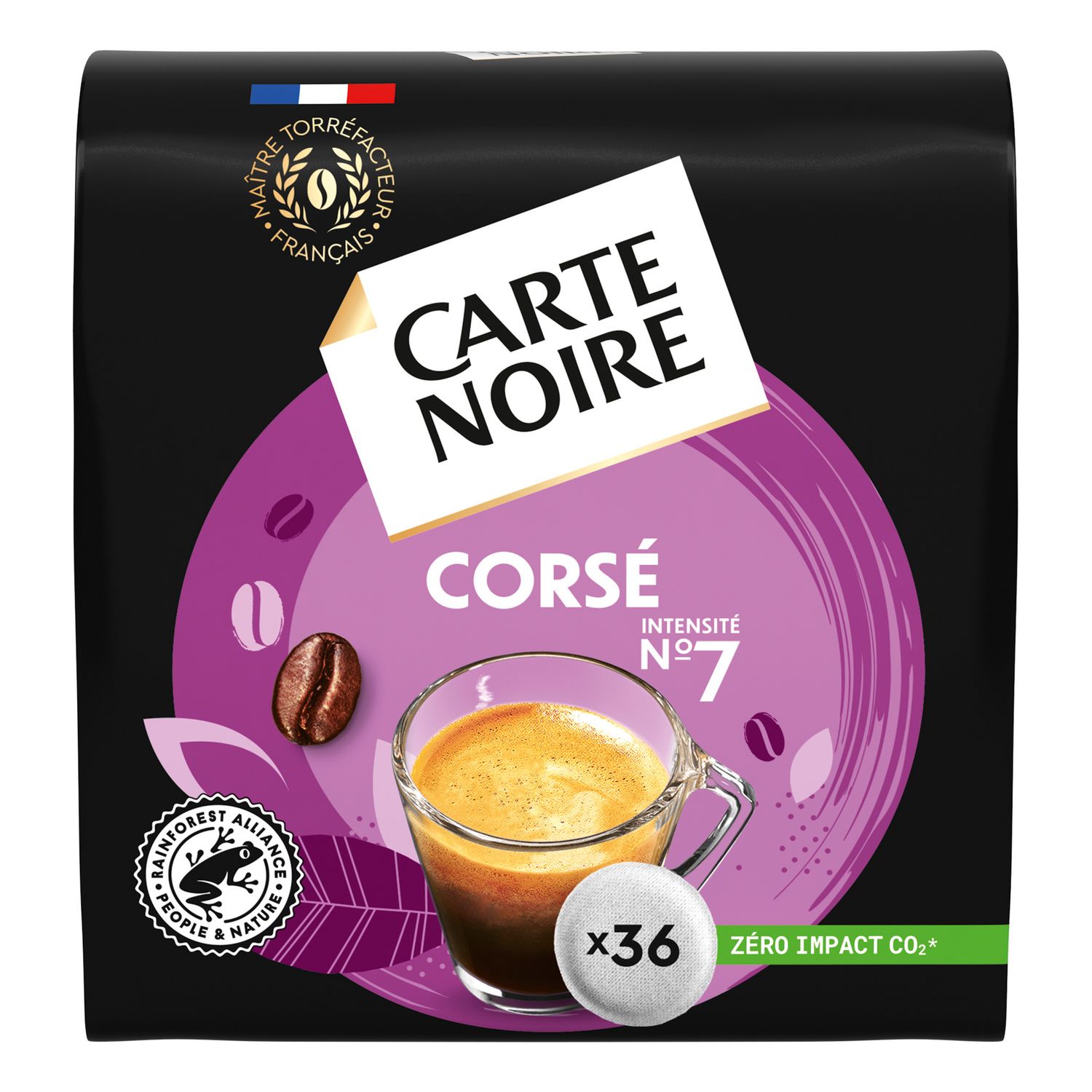 CARTE NOIRE Dosettes de café corsé intense N°7 compostables 2x60 dosettes  840g pas cher 