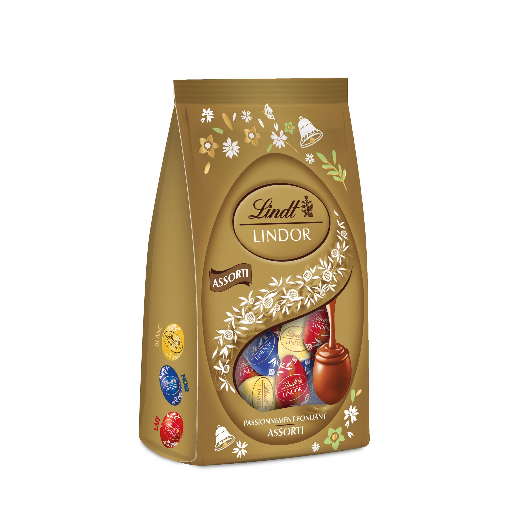 LINDT Lindor bouchées de chocolat aux cœurs blanc et lait 337g pas