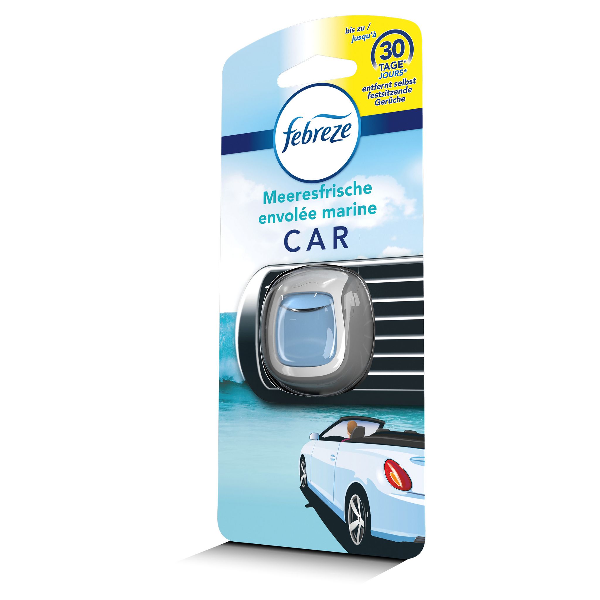 FEBREZE Désodorisant voiture parfum envolée marine 1 pièce pas cher 