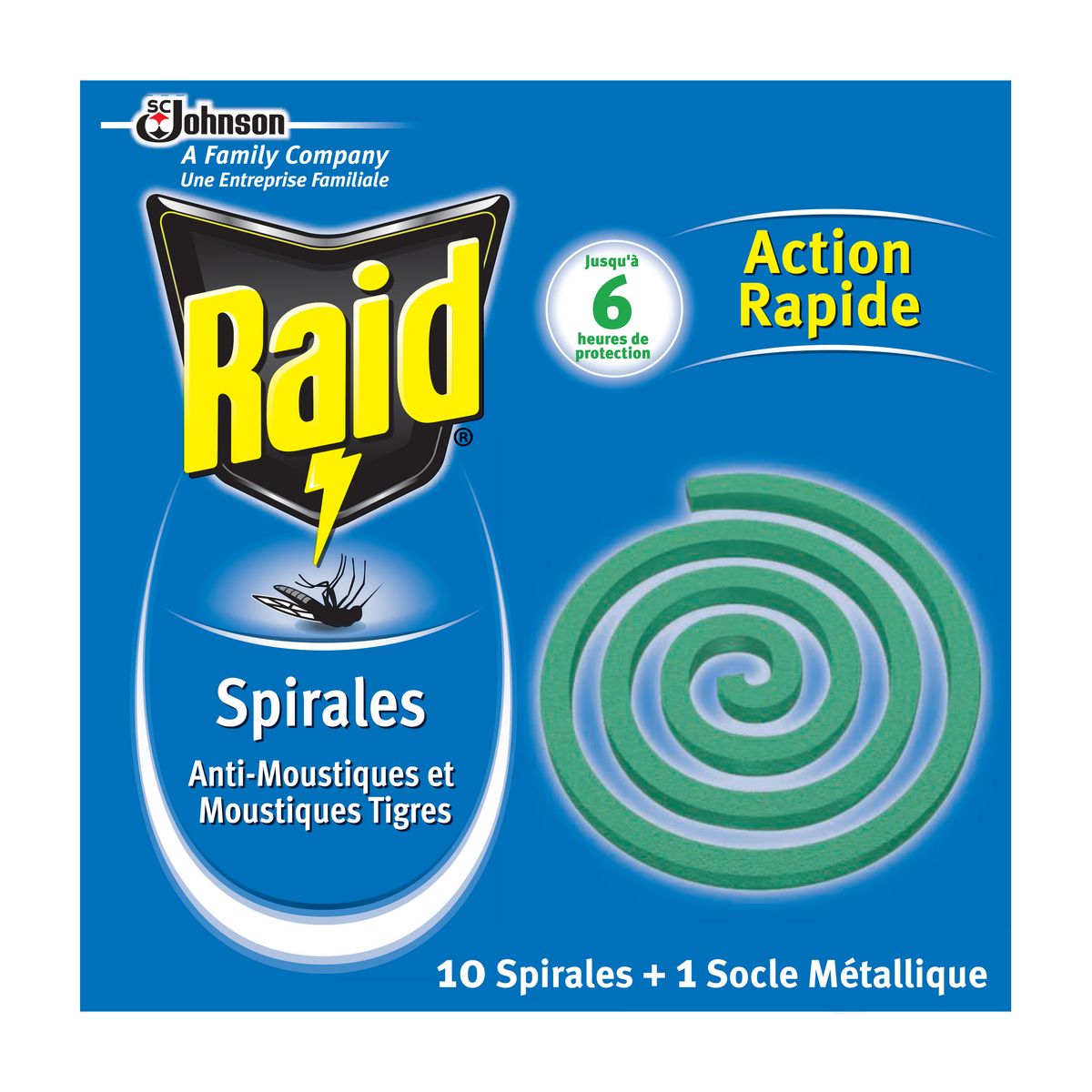 RAID Spirales anti-moustiques & moustiques-tigres 10x6 heures 10