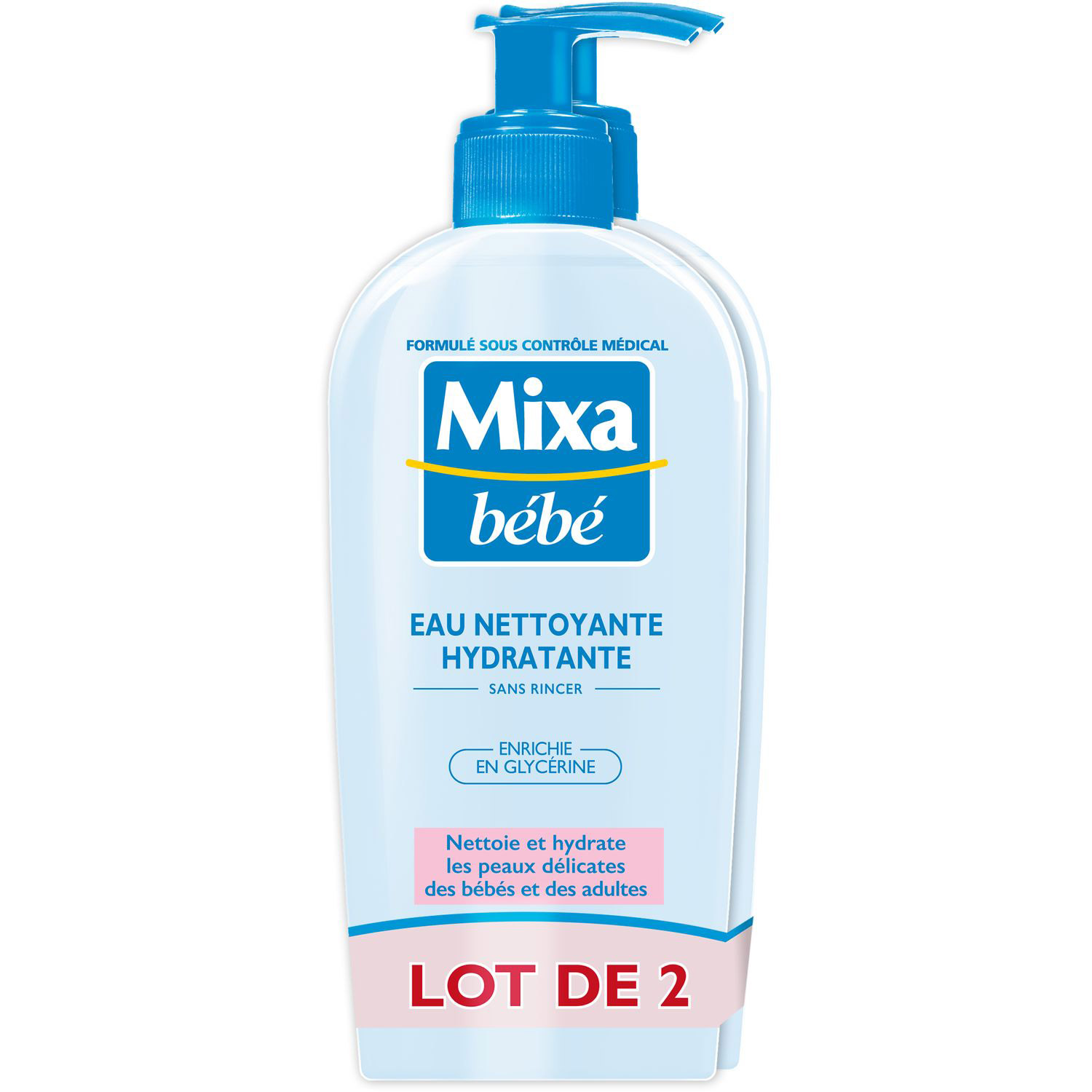 Mixa bébé Eau nettoyante hydratante 250 ml x 3 - MaxxiDiscount