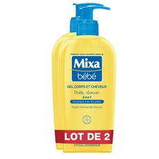 MIXA BEBE Gel lavant 2en1 corps et cheveux très doux 2x250ml