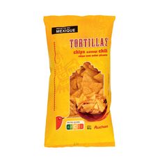 AUCHAN Chips tortillas saveur chili 185g