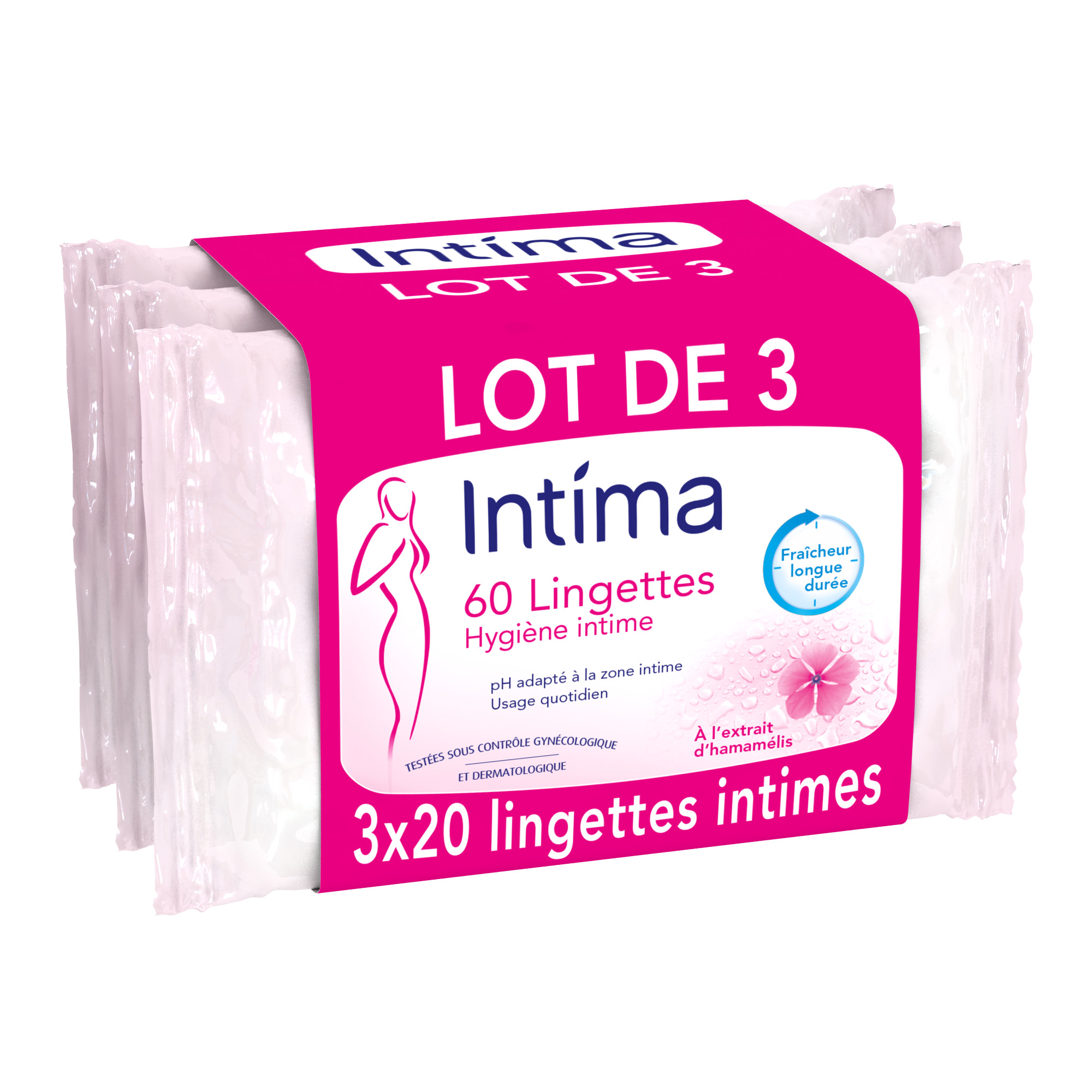 INTIMA Lingettes hygiène intime 3x20 lingettes pas cher 