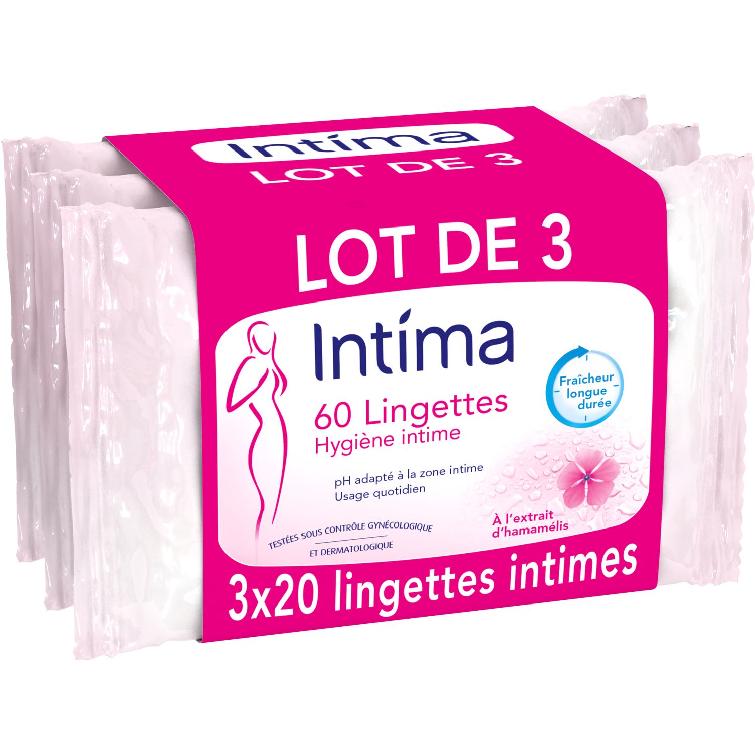 INTIMA Lingettes hygiène intime 3x20 lingettes pas cher 