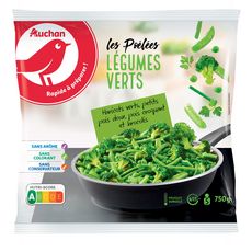 AUCHAN Poêlée de légumes verts 5 portions 750g