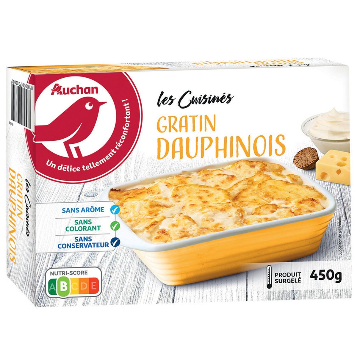 AUCHAN Gratin dauphinois 3 portions 450g