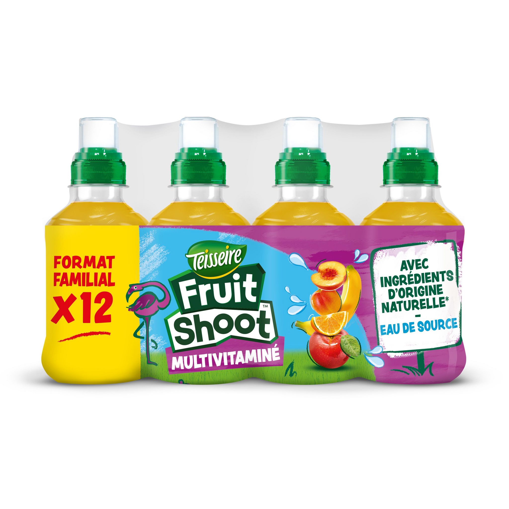 TEISSEIRE Boisson Fruit shoot au jus de pommes bouteilles 4x20cl pas cher 