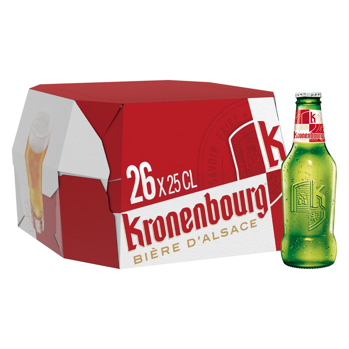KRONENBOURG Bière blonde 4,2% bouteilles 26x25cl