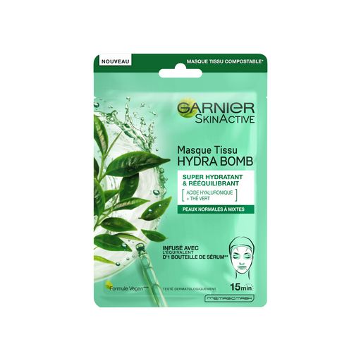 GARNIER SkinActive masque tissu hydra bomb peaux déshydratées 1 masque pas  cher 