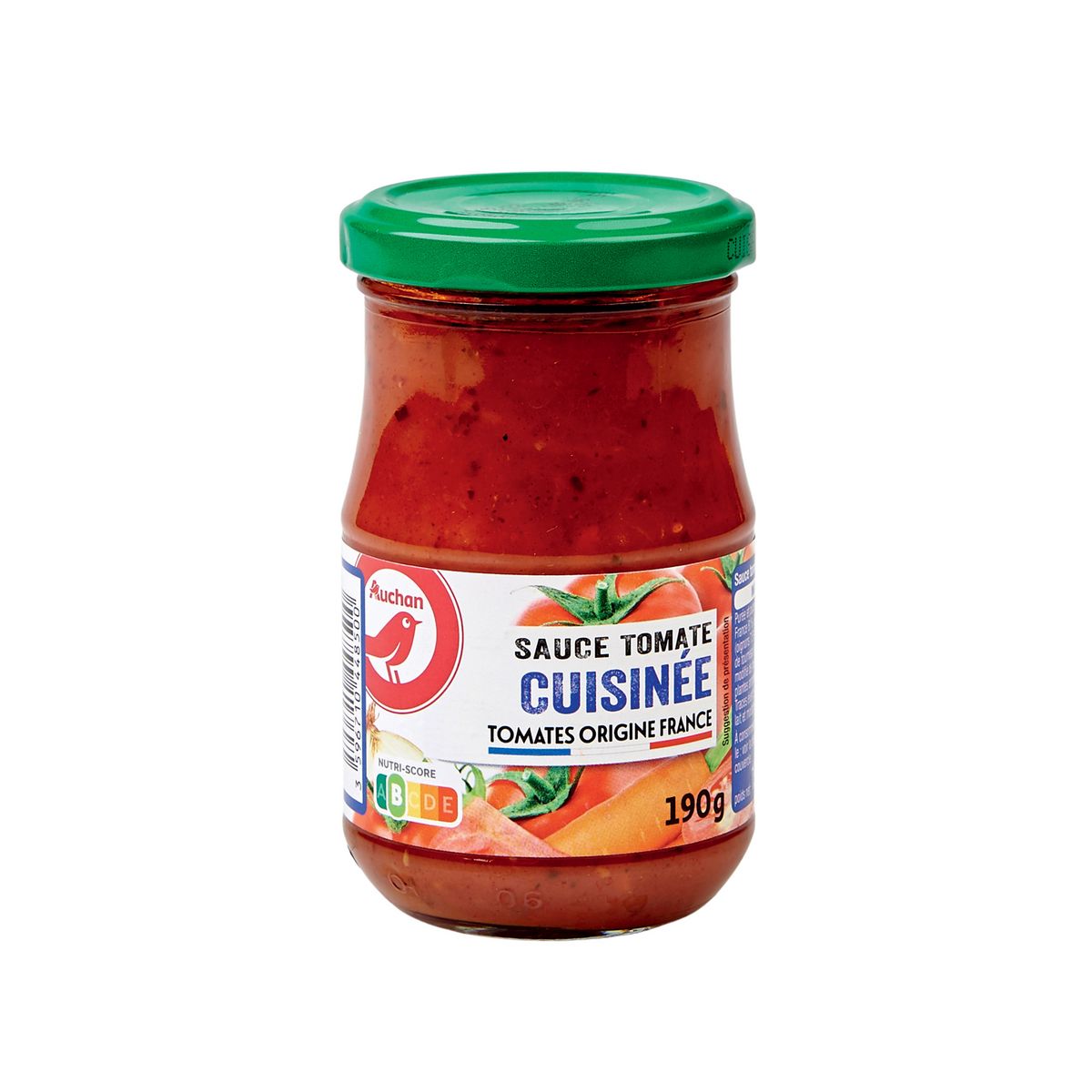 AUCHAN Sauce tomate cuisinée origine France en bocal 190g