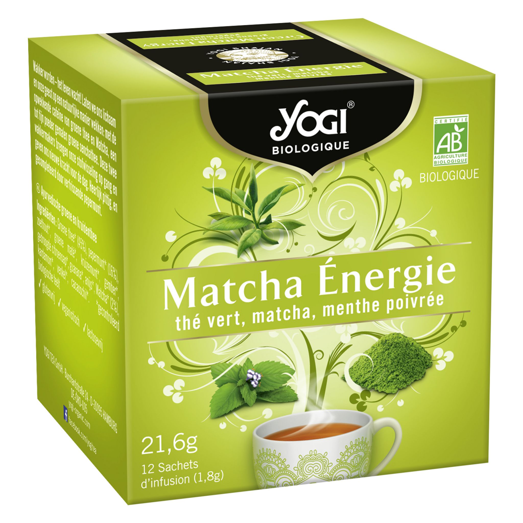 YOGI Infusion bio énergie matcha thé vert et menthe poivrée 12