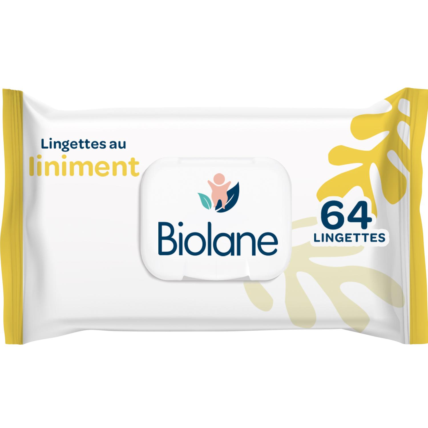 Biolane Lingettes au Liniment Oléo-Calcaire Nettoient et Protègent