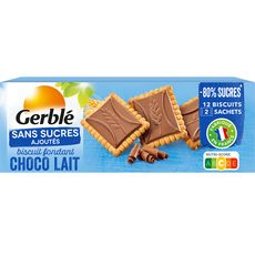 GERBLE Biscuit fondant chocolat lait sans sucres ajoutés 125g