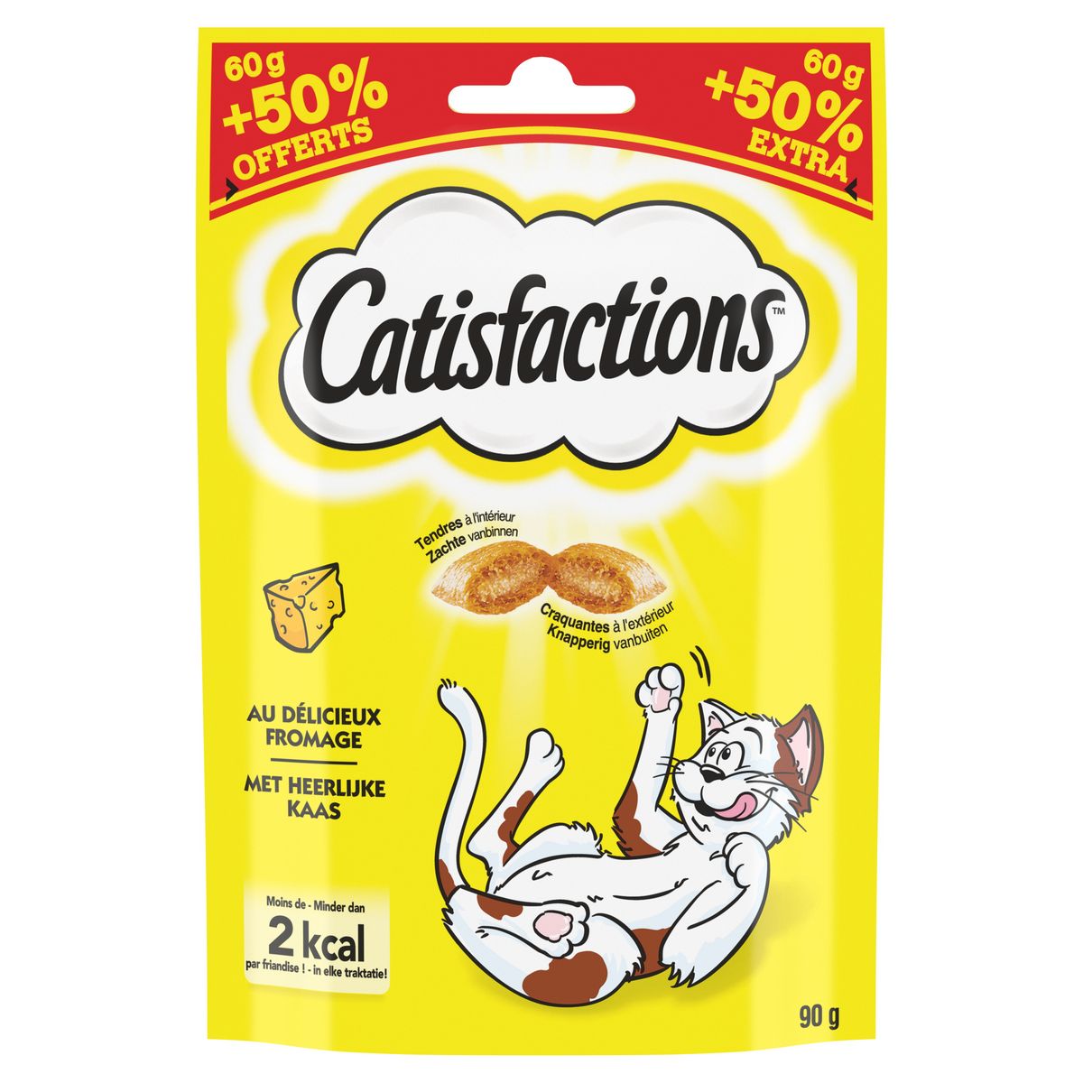 CATISFACTIONS Friandises au fromage pour chat 60g+50% offerts 90g